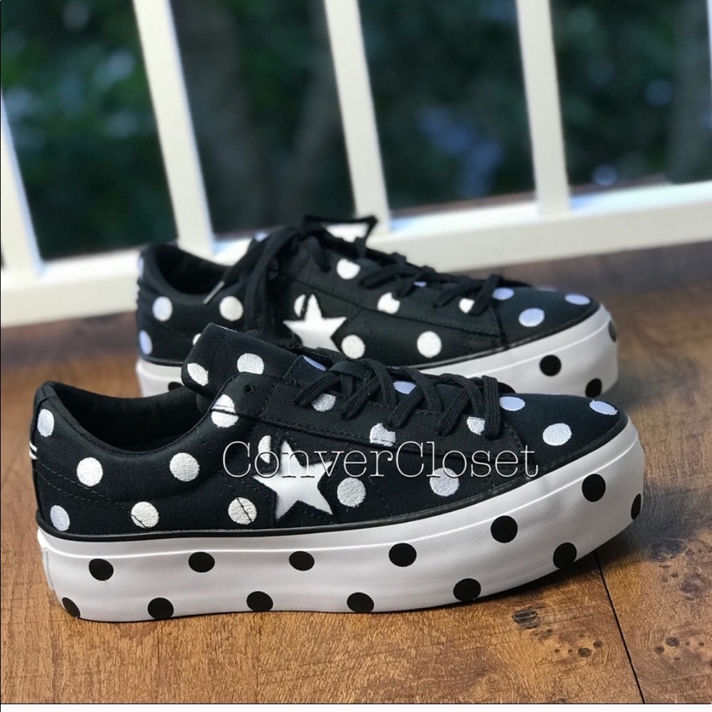 NWT Converse One Star Platform OX B/W W AUTHENTIC